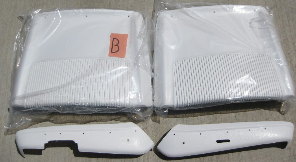 1968-70 C Body Driver/Pass Seat Backs and Driver Power/Pass Manual Hinge Covers Kit B-White image 0