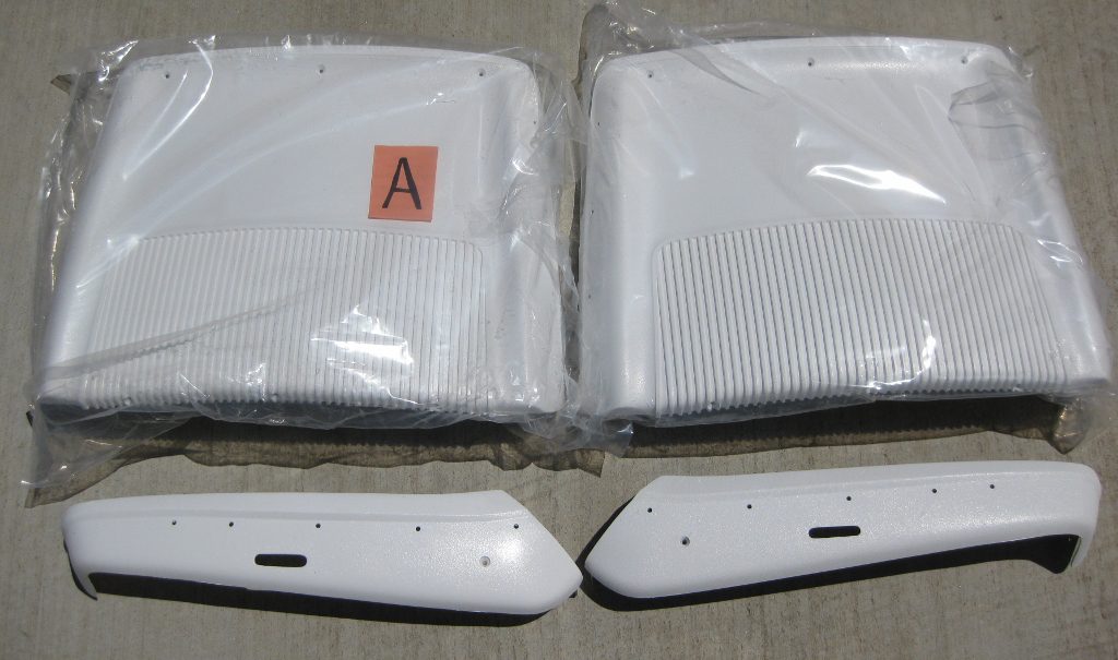 1968-70 C Body Driver/Pass Seat Backs and Manual Hinge Covers Kit A-White image 0