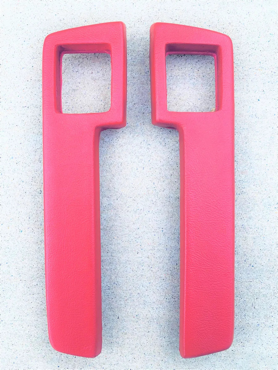 1964-66 B/C Body 10.5" Rear Armrest Pad With Ashtray Hole In Pairs- 510 Bright Red image 0