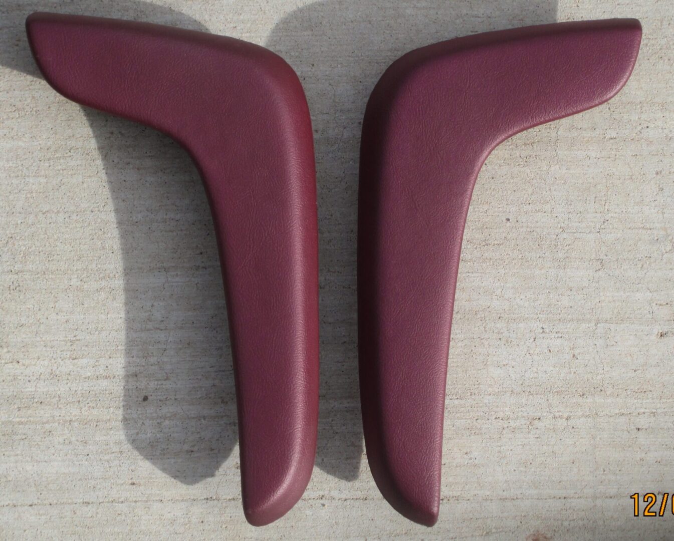 1965-68 C Body Convertible Rear Armrest Pads In Pair - 526 Maroon image 0