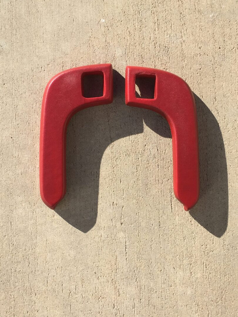 1964-65 B Body Convertible Rear Armrest Pad in pair-Red image 0