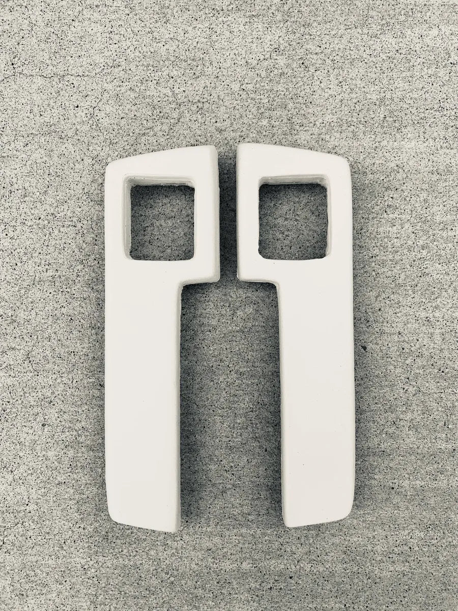 1964-66 A/B/C Body 9" Rear Armrest Pad With Ashtray Hole In Pair-Pearl White image 0