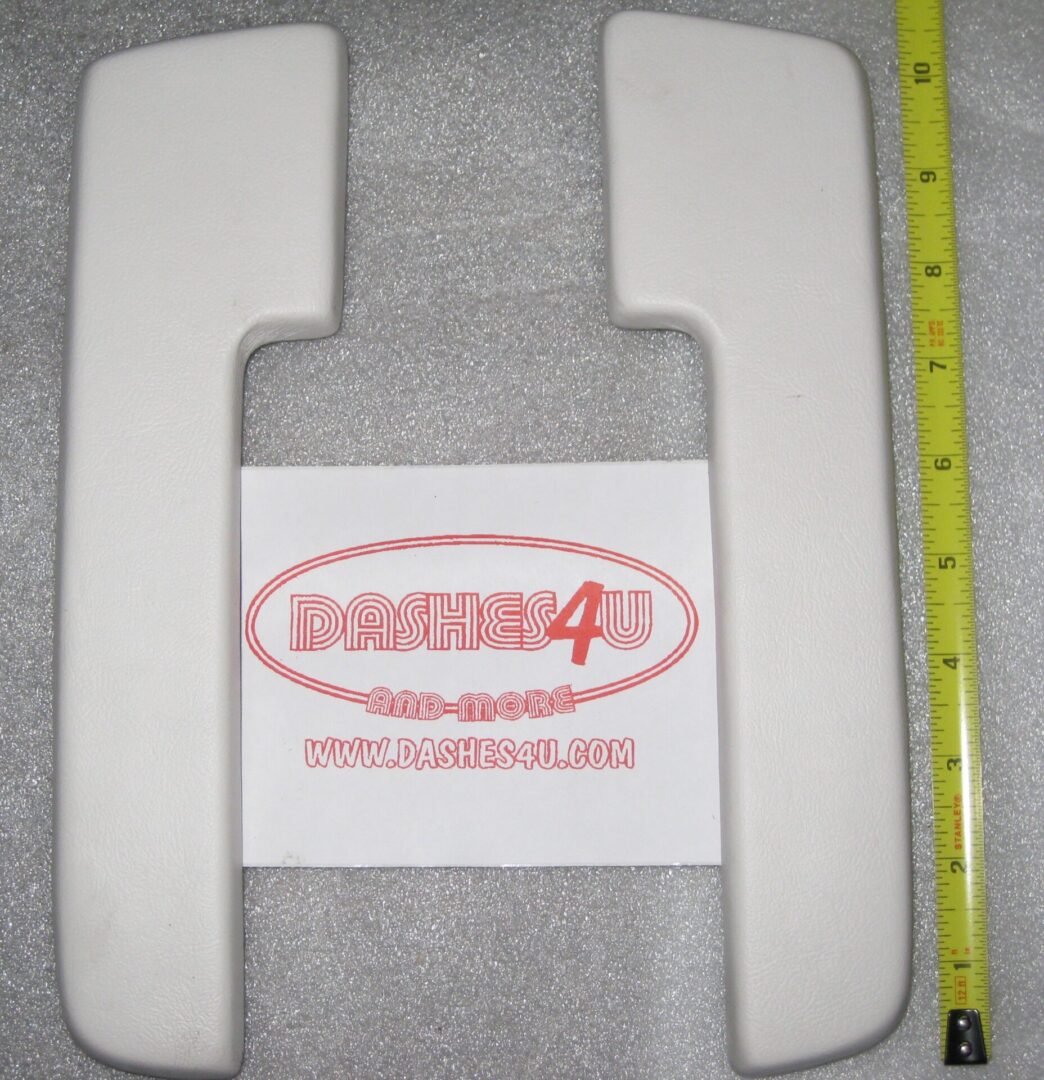 1964-66 A/B/C Body 10.5" Armrest Pads In Pairs-White image 0